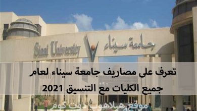 مصاريف جامعة سيناء 2021